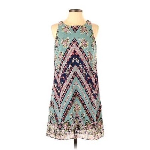 iZ Byer Chevron Zig Zag Flower Pattern Sleeveless Dress‎ - Picture 8 of 8